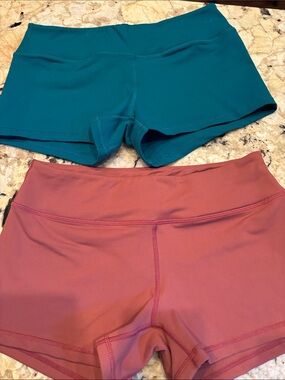 Born Primitive Women's Bike Shorts in Teal and Dusty Rose